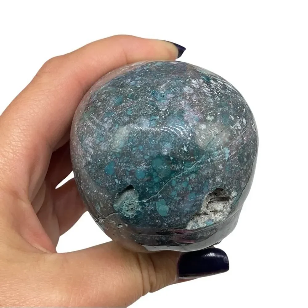 Ocean Jasper Skull Carving Hand Carved Crystal Stone Skeleton Decor Gift